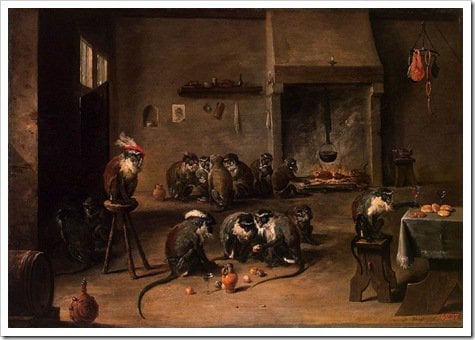 Apes in the Kitchen - David Teniers II