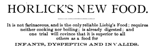 Horlick's Food Ad 1875
